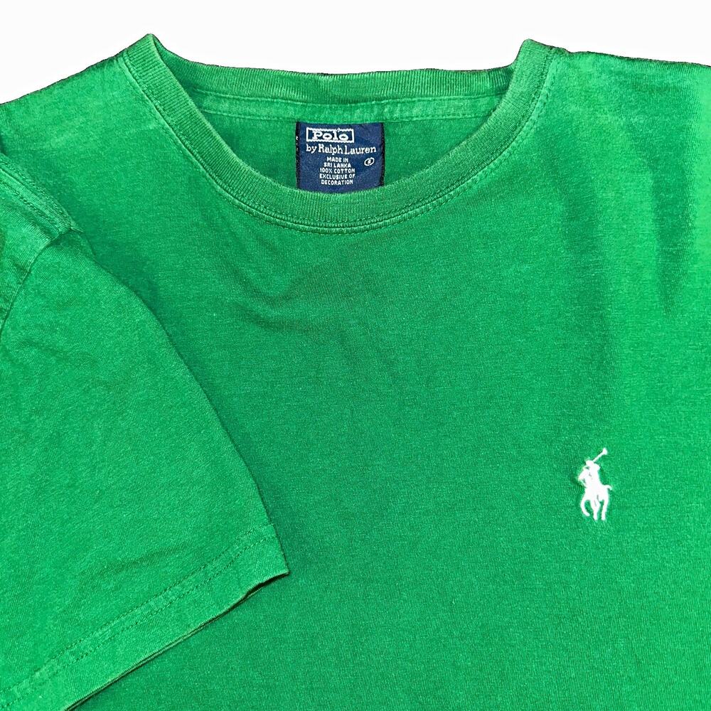 Polo Ralph Lauren Men's Small Green Crewneck T-Shirt White Embroidered Pony S